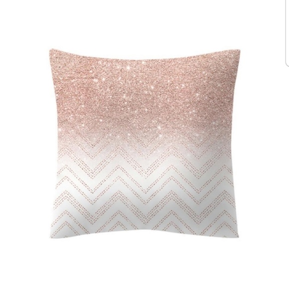 🎀Last 1🎀4 PC Pillow Cover Set Rose Gold Pink18" - Picture 5 of 7